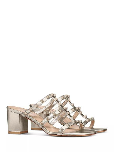 Valentino Women's Rockstud Block Heel Slide Sandals