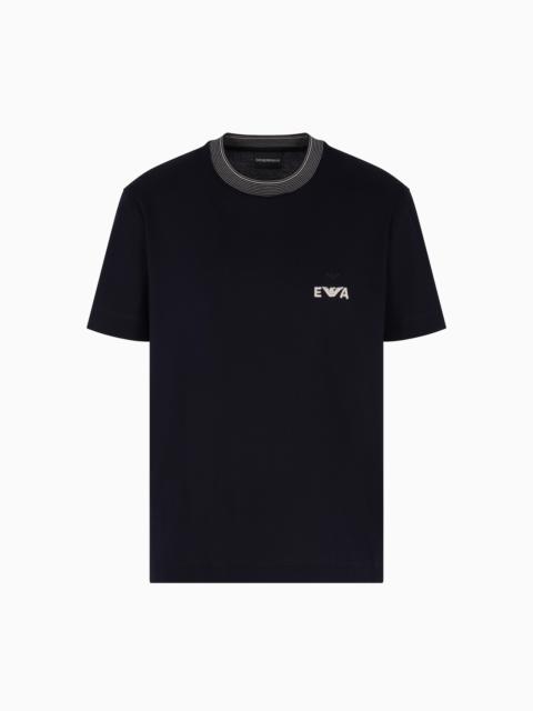 EMPORIO ARMANI ASV PIQUÉ T-SHIRT WITH SUPER-EMBOSSED EA EMBROIDERY