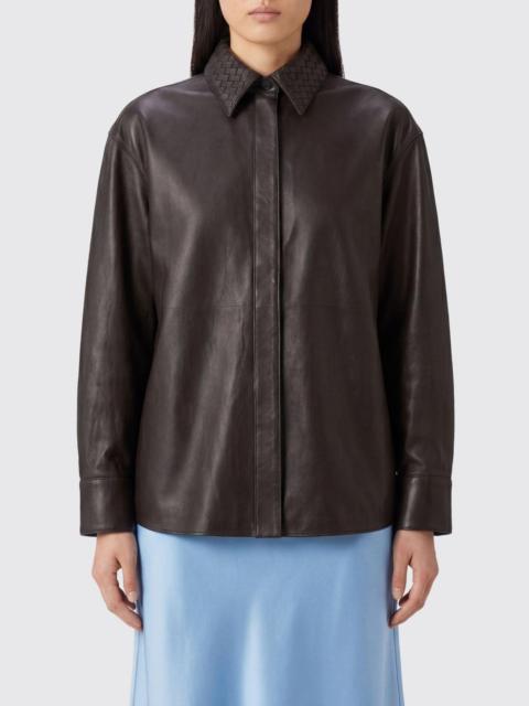 Bottega Veneta Bottega Veneta Women Bottega Veneta Relaxed-Fit Smooth Lambskin Leather Shirt