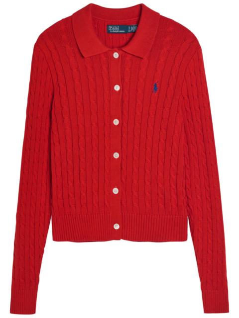 Polo Ralph Lauren Polo Ralph Lauren Logo-embroidered Cable-knit Cotton Cardigan