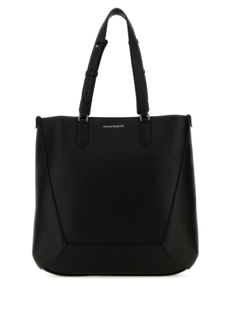 Alexander McQueen Alexander Mcqueen Men Black Leather Medium Edge Shopping Bag