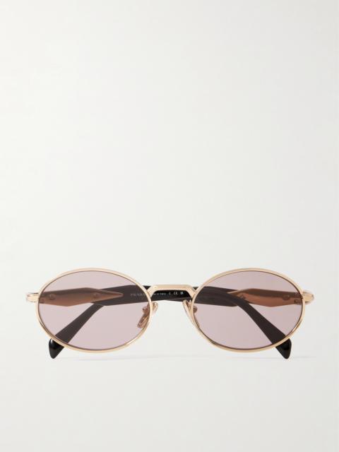 Prada Oval-frame Acetate And Gold-tone Sunglasses