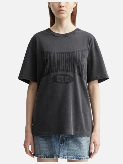 alexanderwang.t DISTRESSED LOGO COTTON T-SHIRT