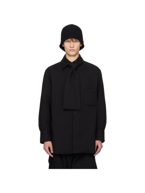 Yohji Yamamoto Black Stole Detail Padded Shirt