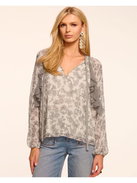 RAMY BROOK Emily Printed Silk Long Sleeve Blouse