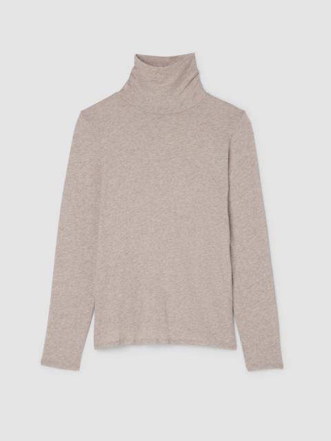 EILEEN FISHER Mélange Sheer Cotton Blend Knit Turtleneck Top