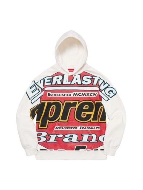 Supreme Everlasting Hooded Sweatshirt 'White Red Black' SUP-SS21-577