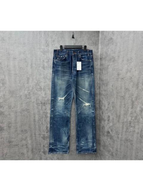 CELINE Celine — 2025 New Arrival: Ripple-Effect Washed Denim Jeans
