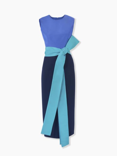 CAROLINA HERRERA Color-Blocked Midi Dress with Sash