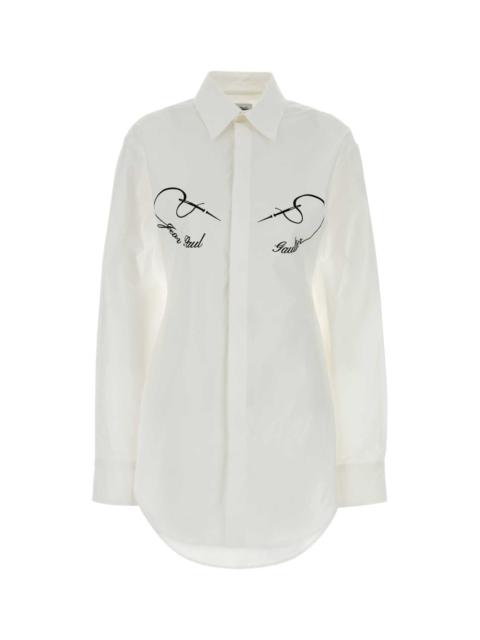 Jean Paul Gaultier Jean Paul Gaultier Women White Stretch Poplin Shirt