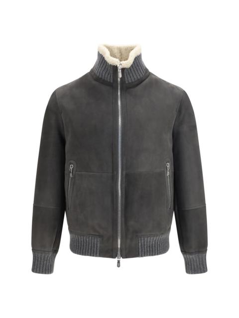 Brunello Cucinelli Brunello Cucinelli Shearling Jacket Steel Ecru