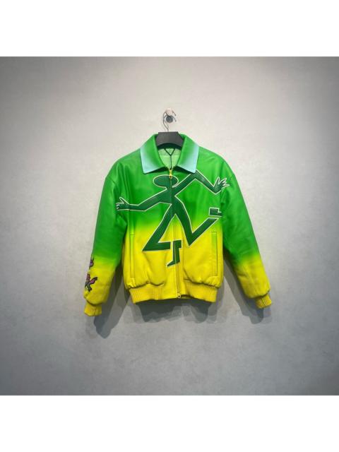 Louis Vuitton Louis Vuitton yellow and green gradient tiger motif baseball jacket