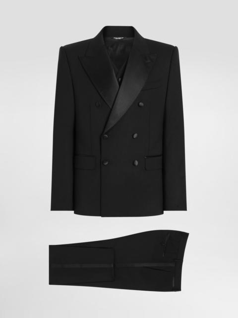 Dolce & Gabbana Three-piece Sicilia-fit suit in stretch wool