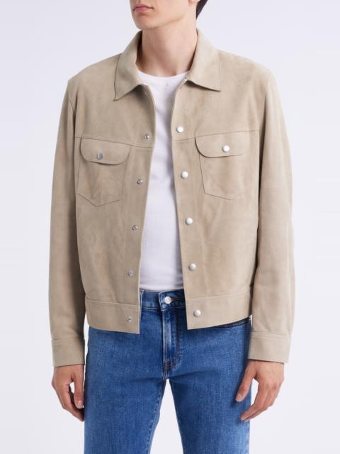 FRAME FRAME Suede Trucker Jacket in Oxford Beige at Nordstrom