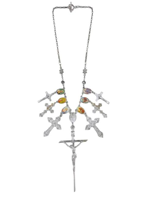 Jean Paul Gaultier Jean Paul Gaultier 90S Sample 7 Cross Enamel Christian Pendant Chain Necklace