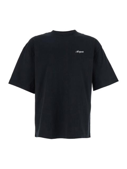 Axel Arigato Axel Arigato Men Black T-Shirt With Embroidered Lettering Logo On The Front In Cotton Man
