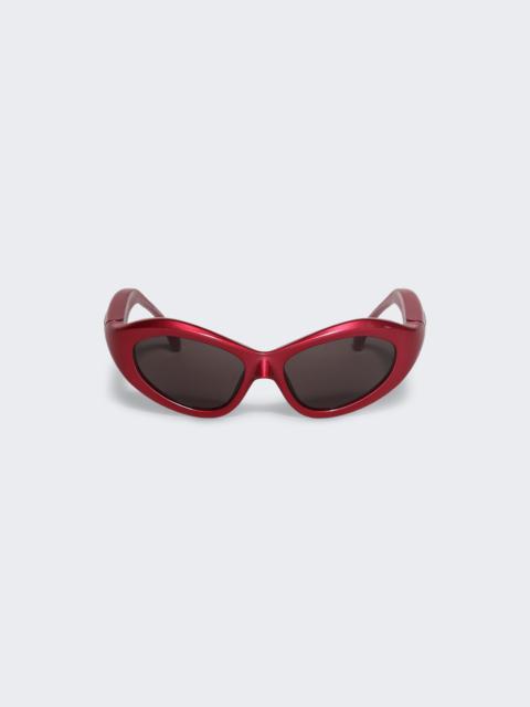 BALENCIAGA Oval Frame Sunglasses Red