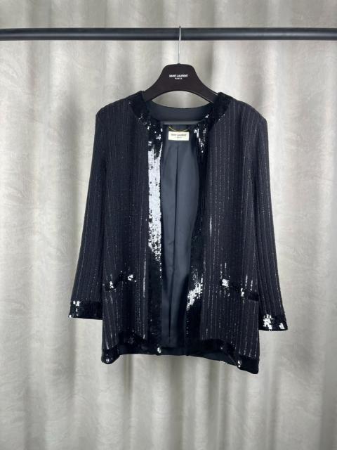 SAINT LAURENT Saint Laurent SLP13 Black Scale Cardigan