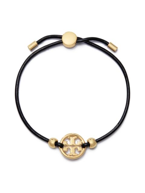 TORY BURCH Tory Burch Icon Slider Bracelet in Tory Gold /Black at Nordstrom