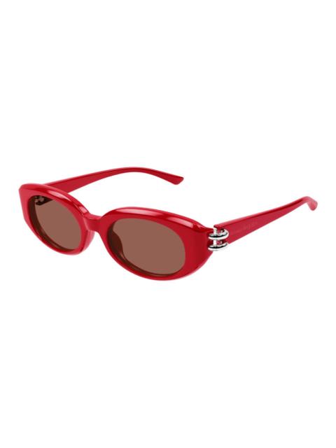 Alexander McQueen Alexander McQueen Burgundy Oval Ladies Sunglasses AM0469S 003 50