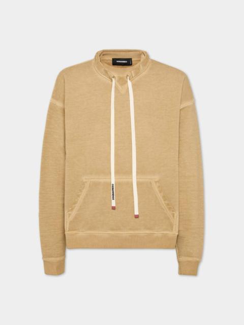 DSQUARED2 RELAX FIT LOGO DRAWSTRING CREWNECK