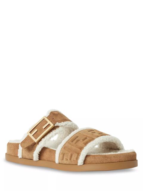 FENDI Women's Fendi Feels Shearling Lined Slides