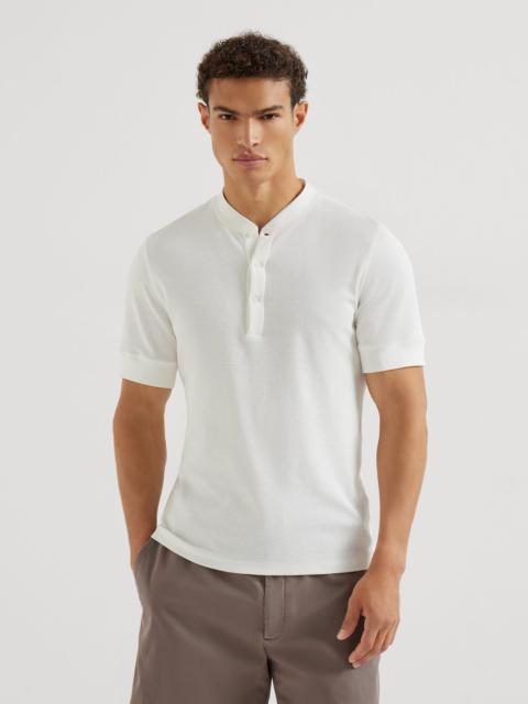 Brunello Cucinelli Cotton waffle jersey T-shirt with Henley collar