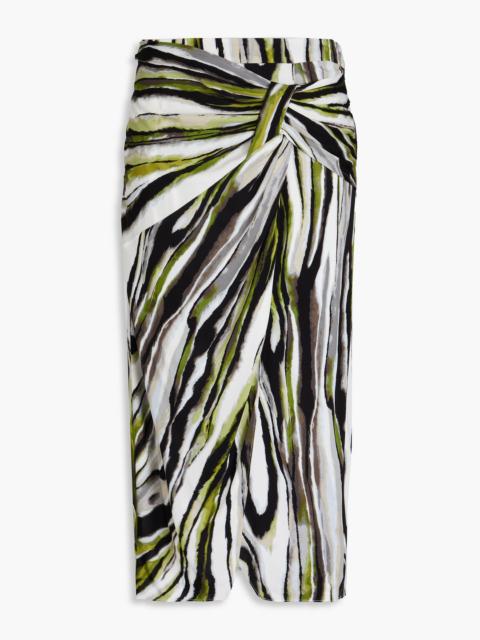 DIANE VON FURSTENBERG Garcel wrap-effect printed jersey midi skirt