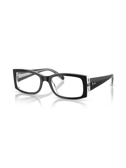 Ray-Ban Ray-Ban 52mm Square Optical Glasses in Transparent Grey at Nordstrom