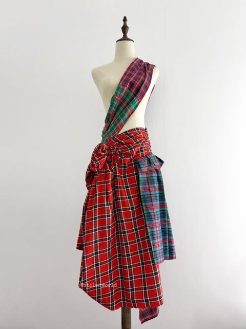 Comme Des Garçons Comme Des Garcons Pleated Plaid Pinafore Dress