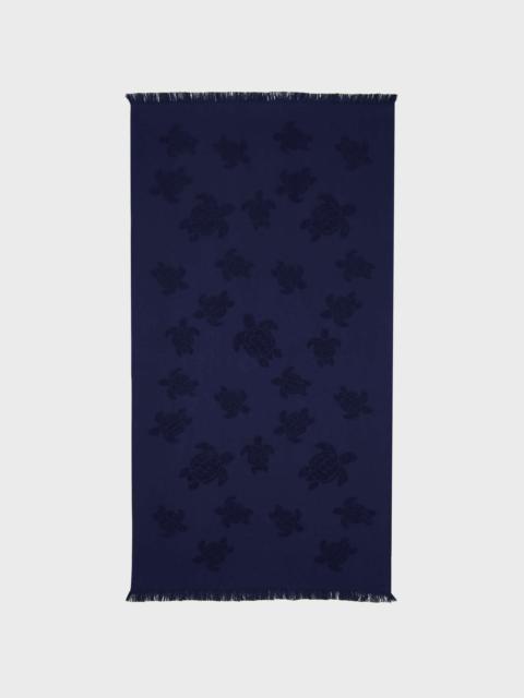 Vilebrequin Beach Fouta in Organic Cotton Turtles Jacquard