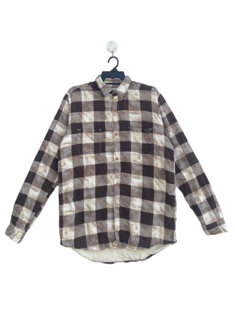 Rare vintage Stussy checkered plaid mix camo printed shirts