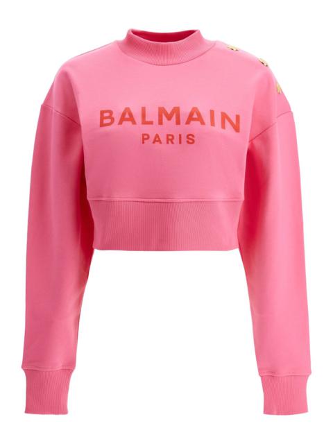 Balmain Cropped Sweatshirt With Buttons