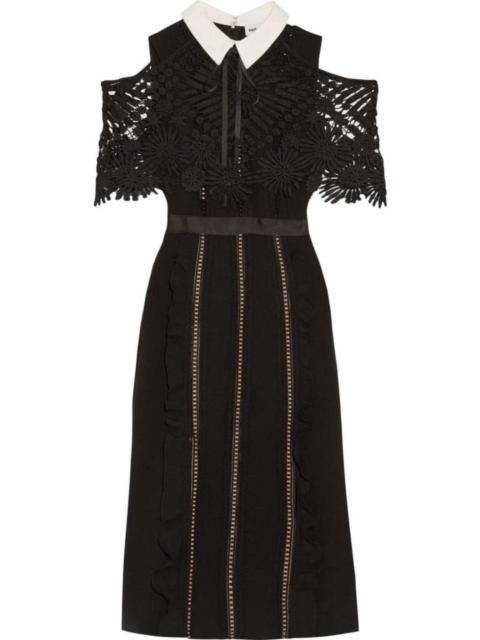 self-portrait Hinkley Cold Shoulder Midi Dress