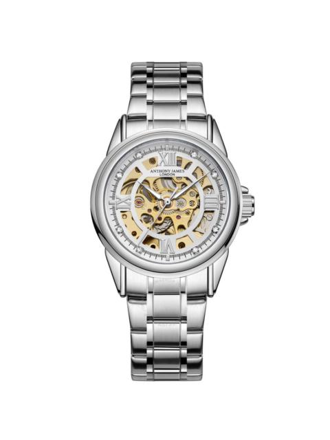 Other Designers Anthony James Skeleton Automatic Silver-tone Dial Men's Watch AJ006N2