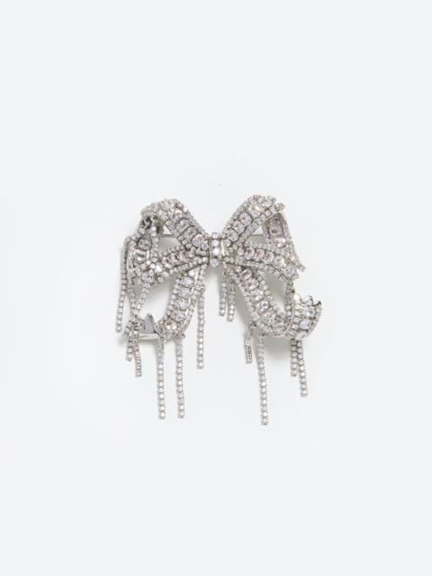 self-portrait Crystal Embellished Bow Brooch