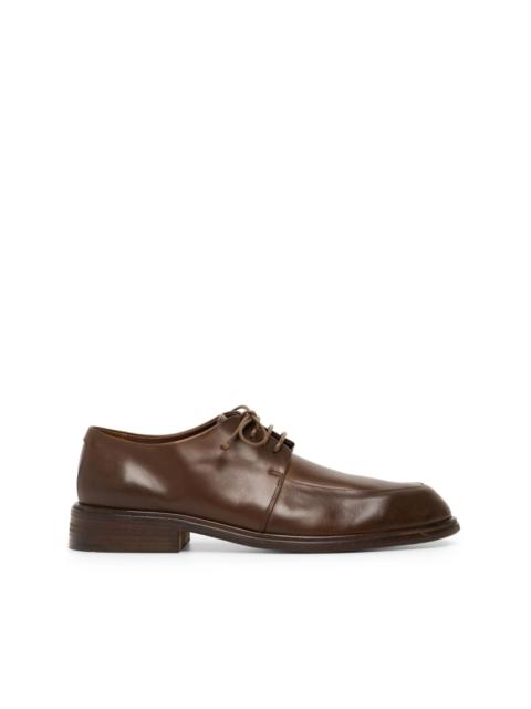 almond-toe leather derby shoes