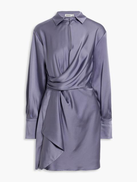 SIMKHAI Talit wrap-effect satin mini dress