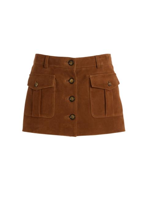 The Garment Goatskin Suede Mini Skirt brown
