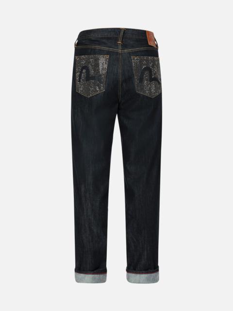 EVISU Heat Transfer Stone Hollow-out Seagull Fashion Fit Jeans