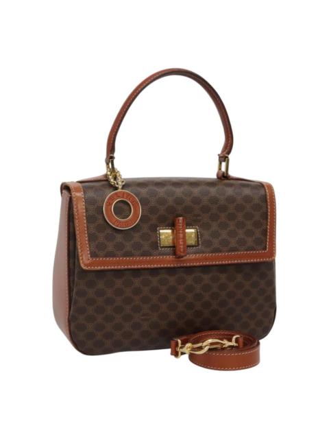 CELINE CELINE Macadam Canvas Hand Bag Pvc Leather Brown