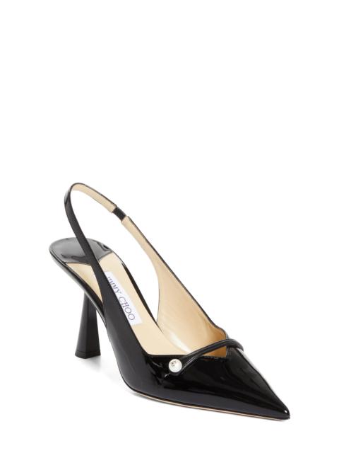 JIMMY CHOO Jimmy Choo Amita Pointed Toe Slingback Pump in Black/Black at Nordstrom