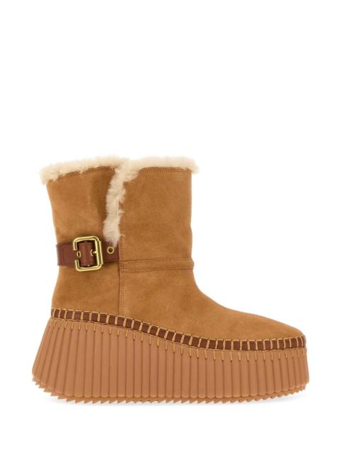 Chloé Chloe Women Caramel Suede Nama Ankle Boots