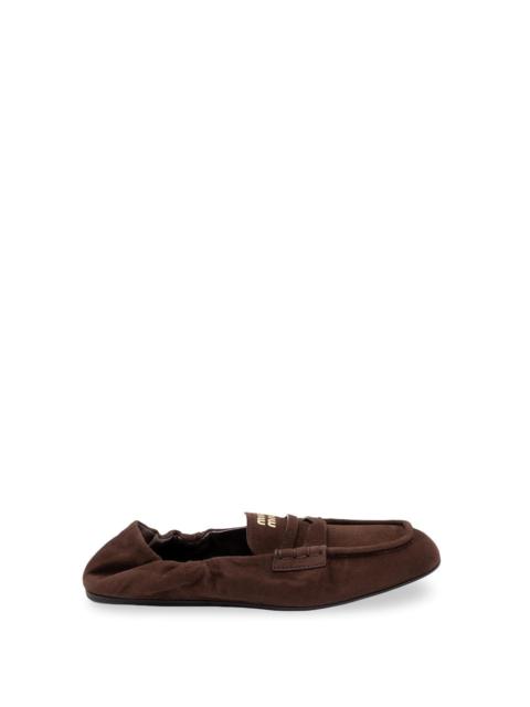 Miu Miu Miu Miu Women Ruches Suede Loafers