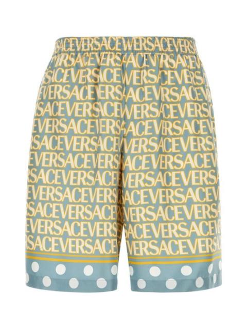 VERSACE Printed Silk Bermuda Shorts