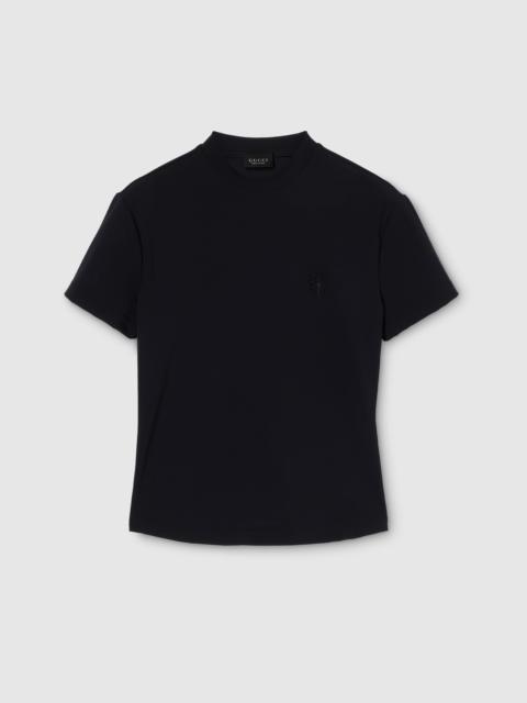 GUCCI Rayon jersey T-shirt with embroidery