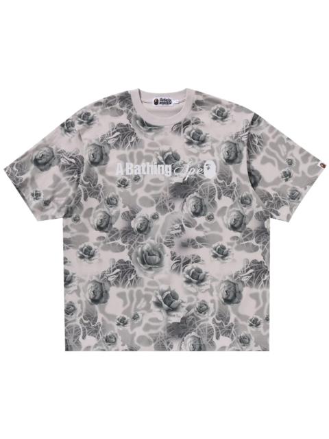 A BATHING APE® BAPE Floral Solid Camo Logo Relaxed Fit Tee 'Grey'