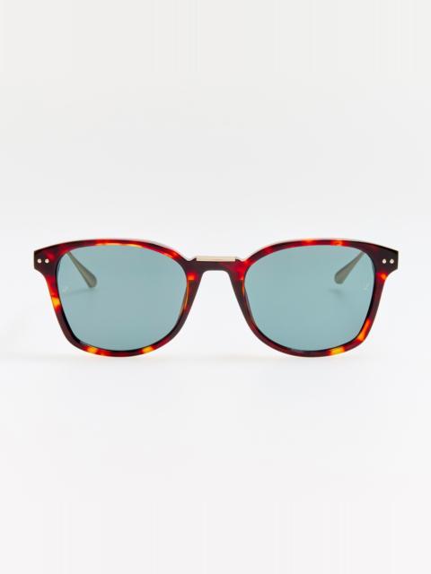 LINDA FARROW Paulson Sunglasses in Dark Tortoiseshell
