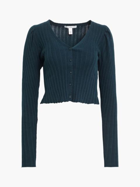 Other Designers Gathered ribbed-knit cotton cardigan