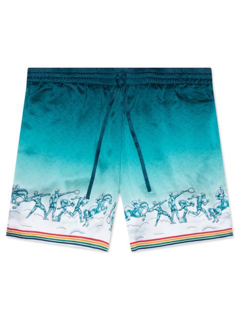 CASABLANCA LA DEESSE DU STADE SILK SHORTS - MULTICOLOR